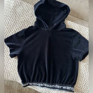 Alexander Wang Black Short-Sleeve Hoodie